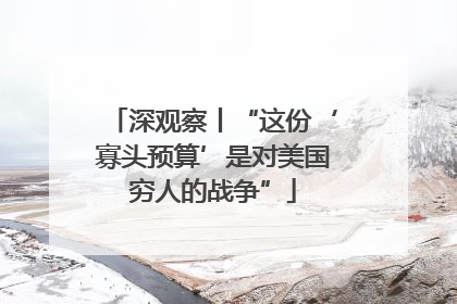 深观察丨“这份‘寡头预算’是对美国穷人的战争”
