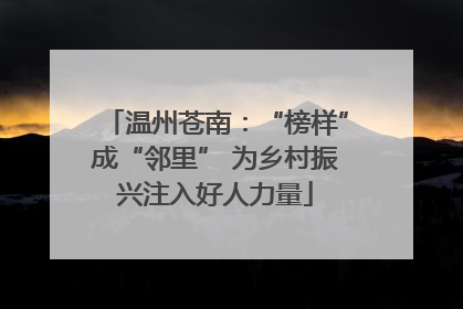 温州苍南：“榜样”成“邻里” 为乡村振兴注入好人力量