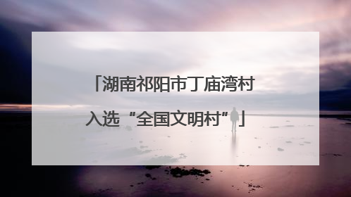 湖南祁阳市丁庙湾村入选“全国文明村”