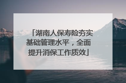 湖南人保寿险夯实基础管理水平，全面提升消保工作质效