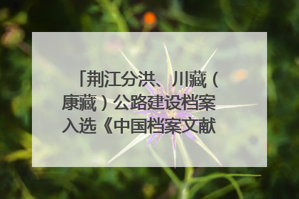 荆江分洪、川藏（康藏）公路建设档案入选《中国档案文献遗产名录》