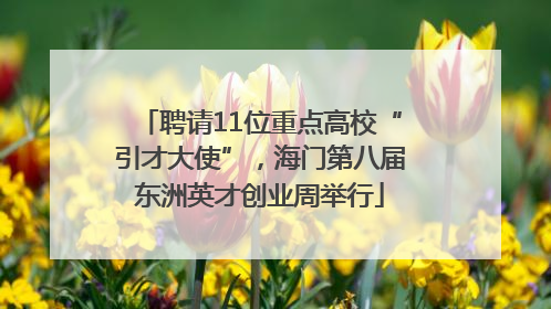 聘请11位重点高校“引才大使”，海门第八届东洲英才创业周举行