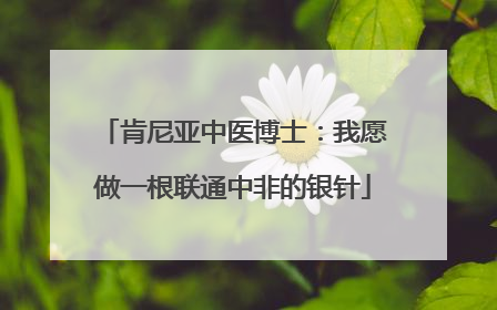 肯尼亚中医博士：我愿做一根联通中非的银针