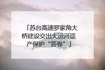 苏台高速罗家角大桥建设交出大运河遗产保护“答卷”