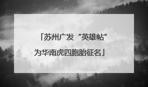 苏州广发“英雄帖”为华南虎四胞胎征名
