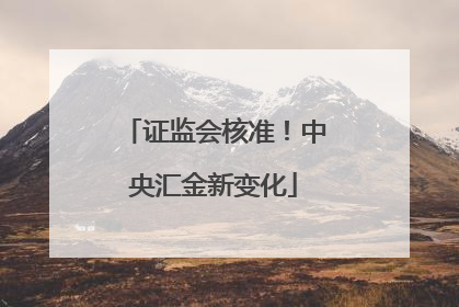 证监会核准！中央汇金新变化