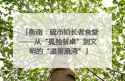 衡南：硫市镇长者食堂——从“孤独餐桌”到文明的“温馨港湾”