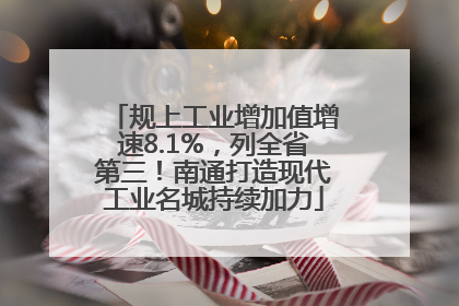 规上工业增加值增速8.1%，列全省第三！南通打造现代工业名城持续加力