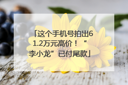 这个手机号拍出61.2万元高价！“李小龙”已付尾款