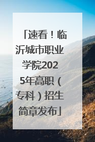 速看！临沂城市职业学院2025年高职（专科）招生简章发布