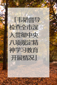 韦韬督导检查全市深入贯彻中央八项规定精神学习教育开展情况