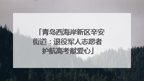 青岛西海岸新区辛安街道：退役军人志愿者护航高考献爱心