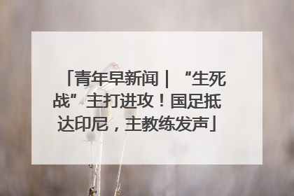 青年早新闻｜“生死战”主打进攻！国足抵达印尼，主教练发声