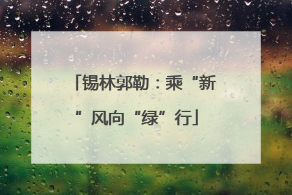 锡林郭勒：乘“新”风向“绿”行