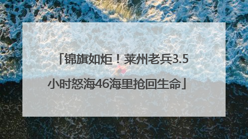 锦旗如炬！莱州老兵3.5小时怒海46海里抢回生命