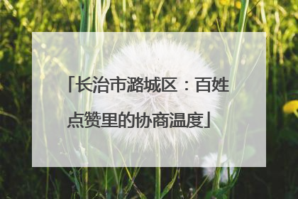 长治市潞城区：百姓点赞里的协商温度
