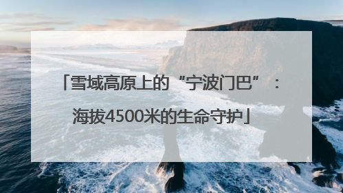 雪域高原上的“宁波门巴”：海拔4500米的生命守护