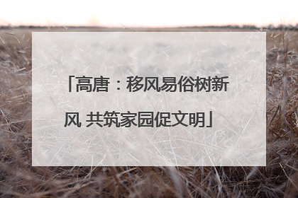 高唐：移风易俗树新风 共筑家园促文明