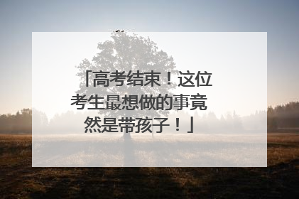 高考结束！这位考生最想做的事竟然是带孩子！