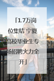 1.7万岗位集结 宁夏高校毕业生专场招聘火力全开