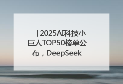 2025AI科技小巨人TOP50榜单公布，DeepSeek、宇树科技、蘑菇车联等企业荣誉上榜