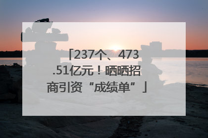 237个、473.51亿元！晒晒招商引资“成绩单”