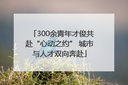 300余青年才俊共赴“心动之约” 城市与人才双向奔赴