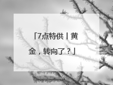 7点特供丨黄金，转向了？